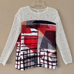 NWT Clover Canyon GRADIENT PLAID EYELET Top Size XS Retail $325